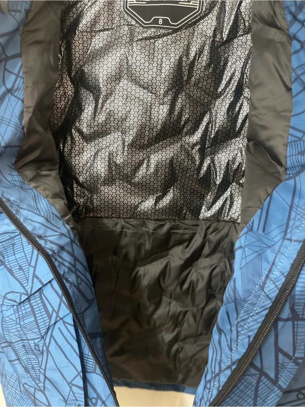 NWOT Kids Blue & Black Insulated Ski Jacket with Hood